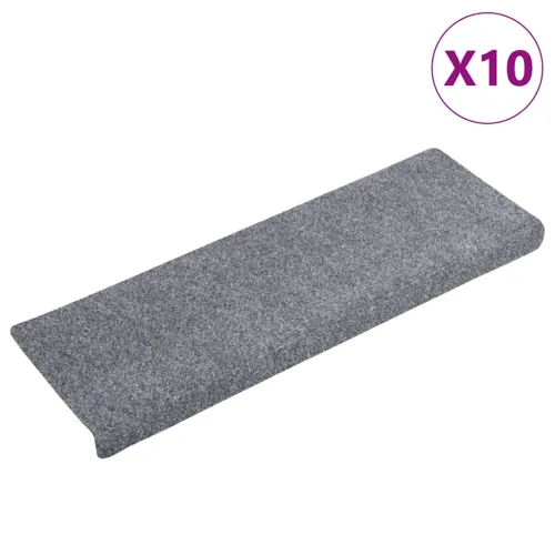 Prostirke za stepenice samoljepljive 10 kom 65x21x4 cm svijetlo sive pravokutne rubove - Svjetlosiva 10 Cijena
