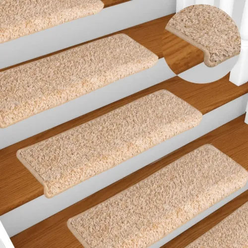 Prostirke za stepenice 15 kom 65x21x4 cm zlatne pravokutne rubove - Zlatno 15 Cijena
