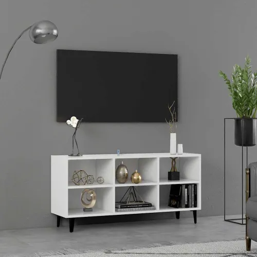 TV ormarić s metalnim nogama bijeli 103,5 x 30 x 50 cm - Bijela 1 103.5 cm Cijena