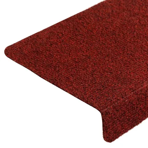 Prostirke za stepenice, samoljepljive, 5 kom, 65x21x4 cm, bordo crvene, pravokutni rub - Bordo crvena 5 Cijena