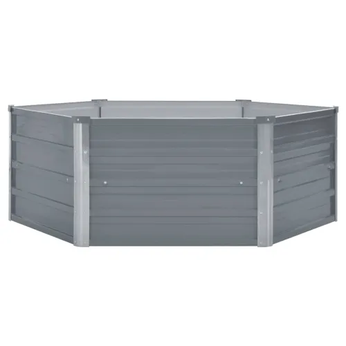 Vrtna Visoka Posuda za Biljke 129x129x45cm Pocinčani čelik boja - Siva 129 x 129 x 45 cm 1 Siva Cijena