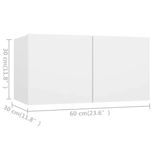 6-dijelni set TV ormarića bijeli od konstruiranog drva - Bijela 6 60 cm Cijena