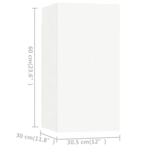 6-dijelni set TV ormarića bijeli od konstruiranog drva - Bijela 6 60 cm Cijena