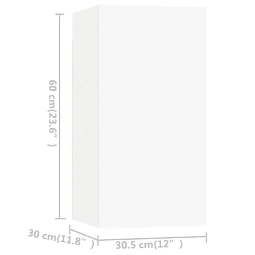 4-dijelni set TV ormarića bijeli od konstruiranog drva - Bijela 4 60 cm Cijena