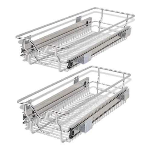 Žičane košare na izvlačenje 2 kom srebrne 300 mm - Srebrno 300 mm 2 300 mm Cijena