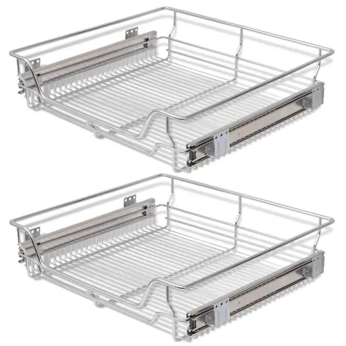 Žičane košare na izvlačenje 2 kom srebrne 600 mm - Srebrno 600 mm 2 600 mm Cijena