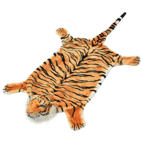 Tepih Tigar od Pliša 144 cm Smeđi - Smeđa 144 cm Cijena