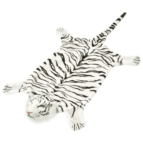Tepih Tigar od Pliša 144 cm Bijeli - Bijela 144 cm Cijena