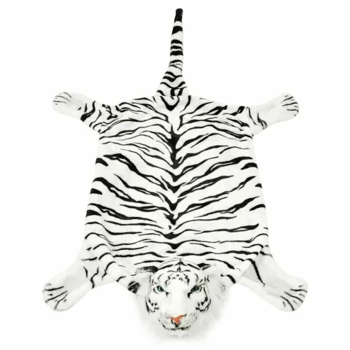 Tepih Tigar od Pliša 144 cm Bijeli - Bijela 144 cm Cijena