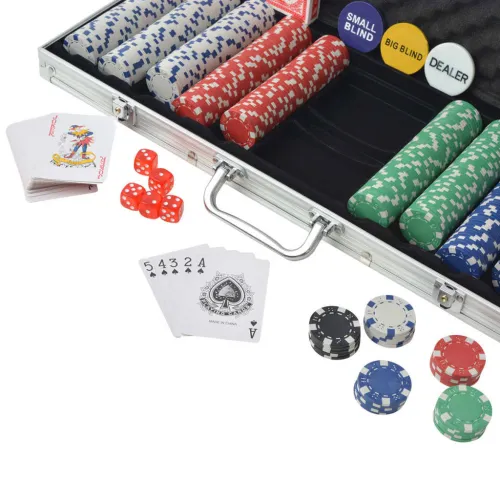 Set za Poker s 500 Žetona Aluminijum - 4 500 500 Cijena