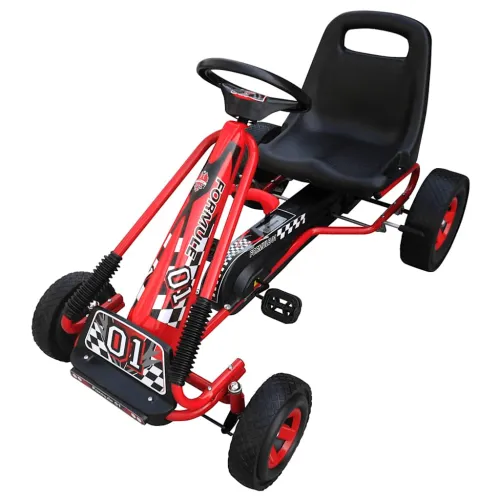 Crveni Go kart s podesivim sjedalom pedalama Cijena