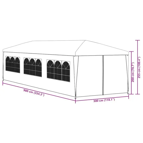 Šator za svadbe - šator za zabave 3 x 9 m bijeli - Bijela 3 x 9 m Cijena