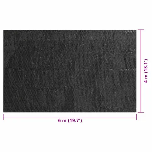 Pravokutni PE solarni crni pokrivač za bazen 6 x 4 m - Crna 600 x 400 cm 200 μm Cijena