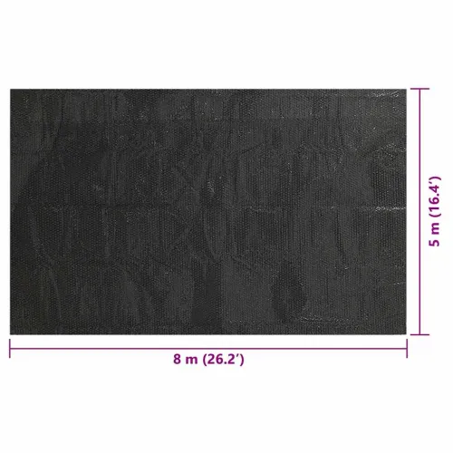 Plutajući pravokutni PE solarni pokrivač za bazen 8 x 5 m crni - Crna 800 x 500 cm 200 μm Cijena