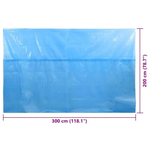 Pravokutni plavi bazenski prekrivač od PE 300 x 200 cm - Plava 300 x 200 cm 110 μm Cijena