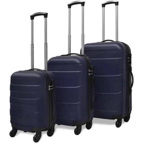 Trodijelni set čvrstih kovčega s kotačima plavi 45,5/55/66 cm - Plava 1 4 Plava Cijena