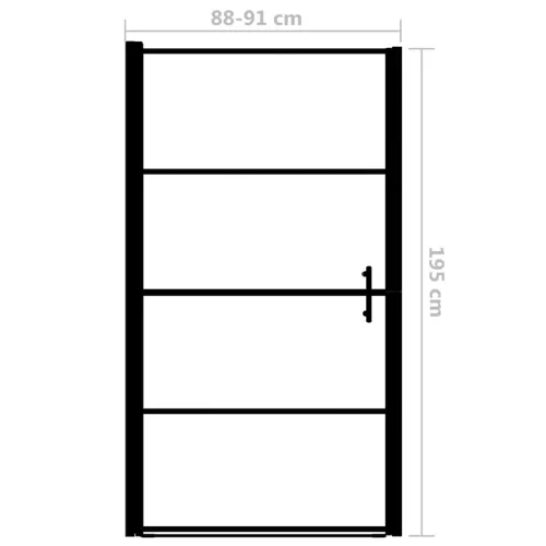 Vrata za tuš od kaljenog stakla 91 x 195 cm crna - 91 x 195 cm Transparentan Cijena