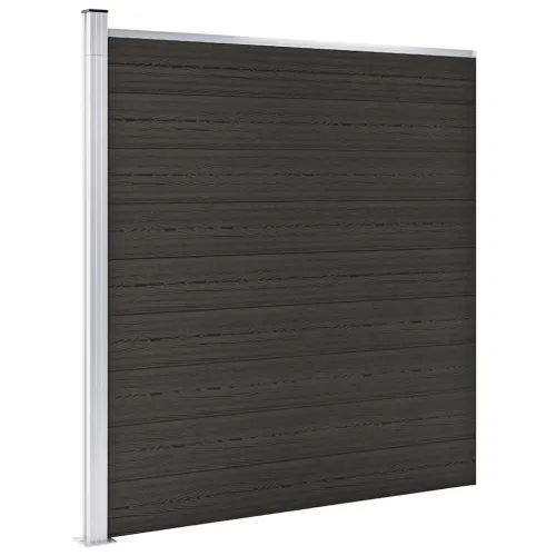 Panel za ogradu WPC 175 x 186 cm crni - Crna 1 1 sekcija s 1 stupom Cijena