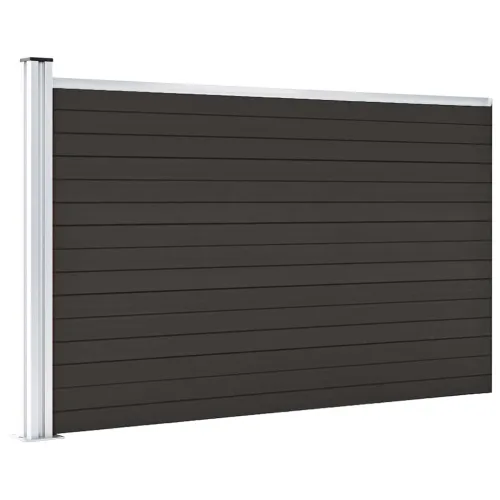 Panel za ogradu WPC 175 x 105 cm crni - Crna 1 1 sekcija s 1 stupom Cijena
