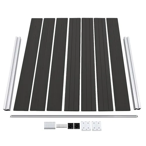 Panel za ogradu WPC 180 x 146 cm crni - Crna 1 sekcija s 2 stupa Cijena