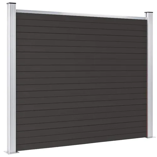 Panel za ogradu WPC 180 x 146 cm crni - Crna 1 1 sekcija s 2 stupa Cijena