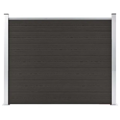 Panel za ogradu WPC 180 x 146 cm crni - Crna 1 sekcija s 2 stupa Cijena