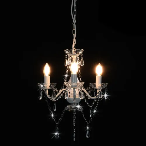 Luster s perlama bijeli okrugli 3 x E14 - Bijela 1 1 Cijena