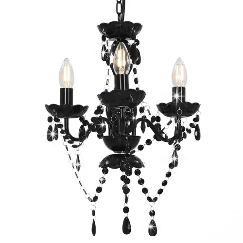 Luster s perlama crni okrugli 3 x E14 - Crna 1 1 Cijena