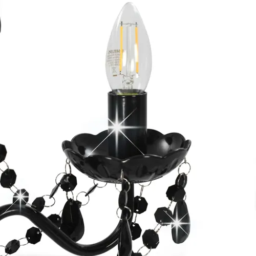 Luster s perlama crni okrugli 3 x E14 - Crna 1 1 Cijena