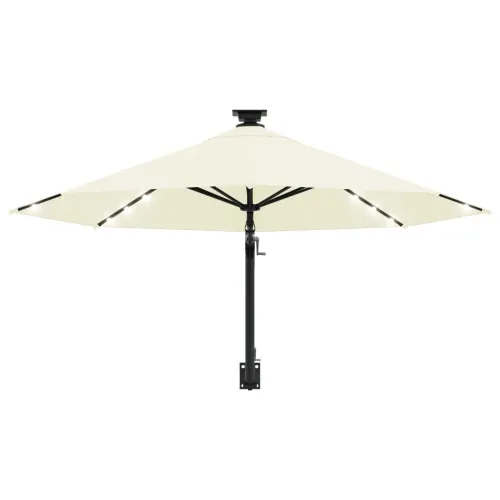 Zidni vrtni suncobran s LED svjetlima 300 cm boja pijeska - Pijesak Cijena