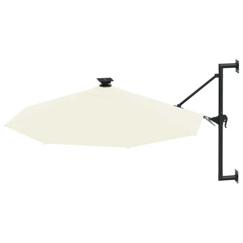 Zidni vrtni suncobran s LED svjetlima 300 cm boja pijeska - Pijesak Cijena