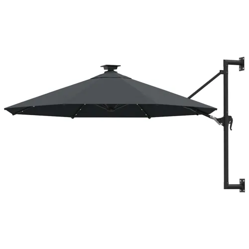 Zidni vrtni suncobran s LED svjetlima 300 cm antracit - Antracit 1 Antracit Cijena