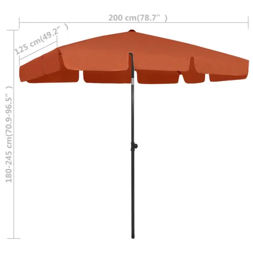 Suncobran za plažu terakota 200 x 125 cm - Terakota 200 x 125 cm 1 Terakota Cijena