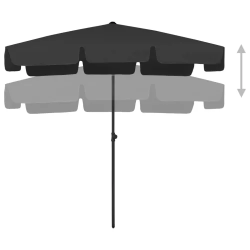 Suncobran za plažu crni 200 x 125 cm - Crna 200 x 125 cm Cijena