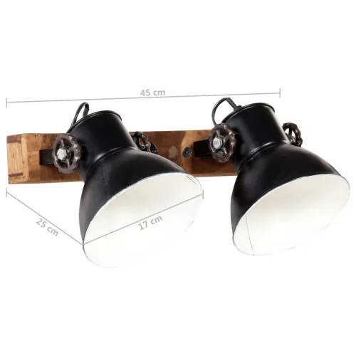 Industrijska zidna svjetiljka crna 45 x 25 cm E27 - Crna 1 1 Ravno – 2 sjenila Cijena