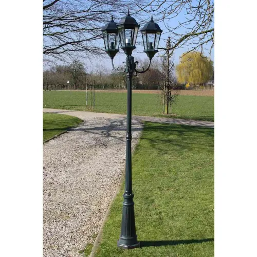 Vrtna stupna svjetiljka 3-lanterne 230 cm tamno zelena/crna - dark green and black 1 3 Tamno zelena i crna Cijena