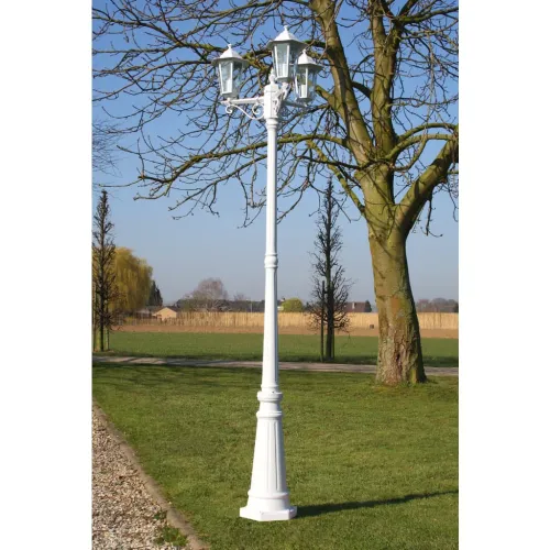 Vrtna stupna svjetiljka 3-lanterne 215 cm bijela - Bijela 1 3 Bijela Cijena