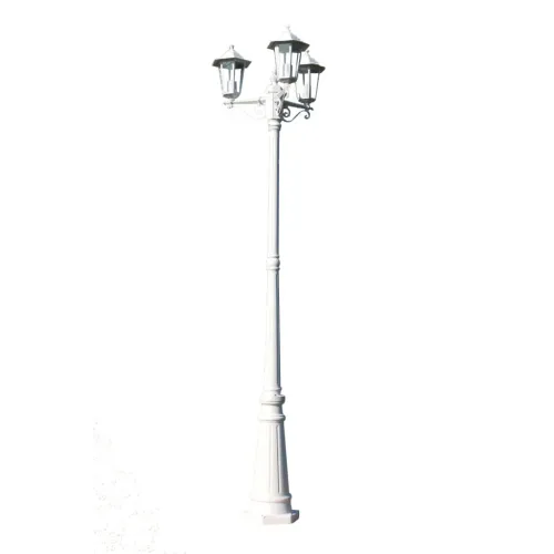 Vrtna stupna svjetiljka 3-lanterne 215 cm bijela - Bijela 1 3 Bijela Cijena