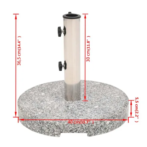 Stalak za Suncobran Granit Okrugli 20 kg - Siva 1 bez kotača Cijena
