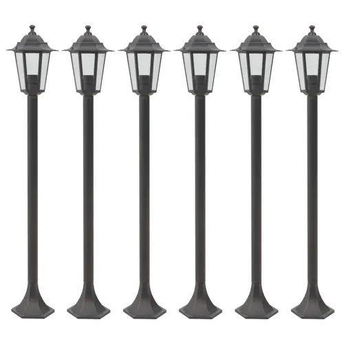 Vrtna stupna svjetiljka od aluminija 6 kom E27 110 cm brončana - Bronzana 6 1 Bronzana Cijena