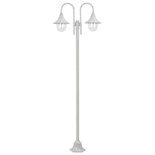 Vrtna dvostruka stupna svjetiljka od aluminija E27 220 cm bijela - Bijela 1 1 Cijena