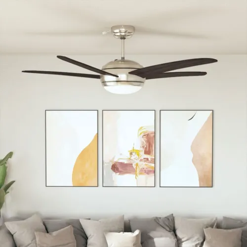 Ukrasni stropni ventilator sa svjetlom 128 cm smeđi - Smeđa 128 cm s 5 lopatica Smeđa Cijena