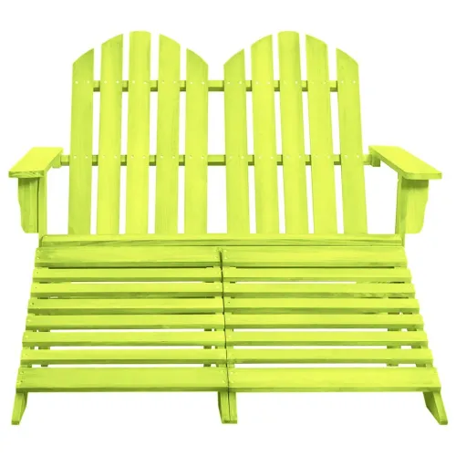 Vrtni dvosjed Adirondack od jelovine s otomanom zeleni - Zelena Cijena