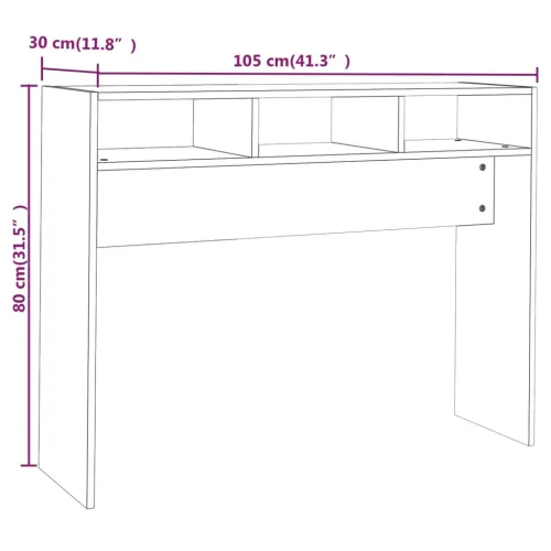 Konzolni stol bijeli 105 x 30 x 80 cm od konstruiranog drva - Bijela 1 105 cm Bijela Cijena
