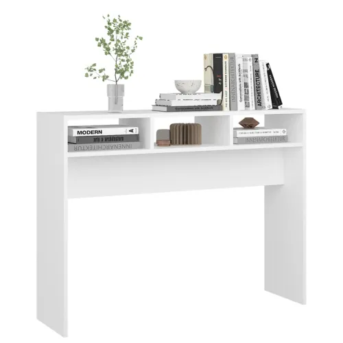 Konzolni stol bijeli 105 x 30 x 80 cm od konstruiranog drva - Bijela 1 105 cm Bijela Cijena