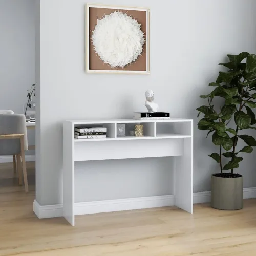 Konzolni stol bijeli 105 x 30 x 80 cm od konstruiranog drva - Bijela 1 105 cm Bijela Cijena