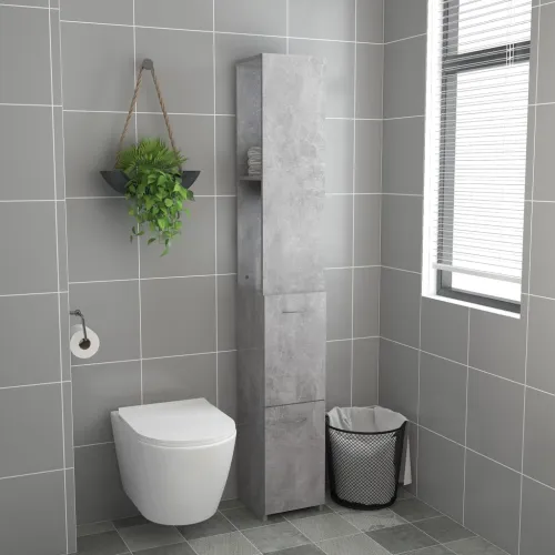 Kupaonski ormarić boja betona 25x26,5x170 cm konstruirano drvo - Beton siva Cijena