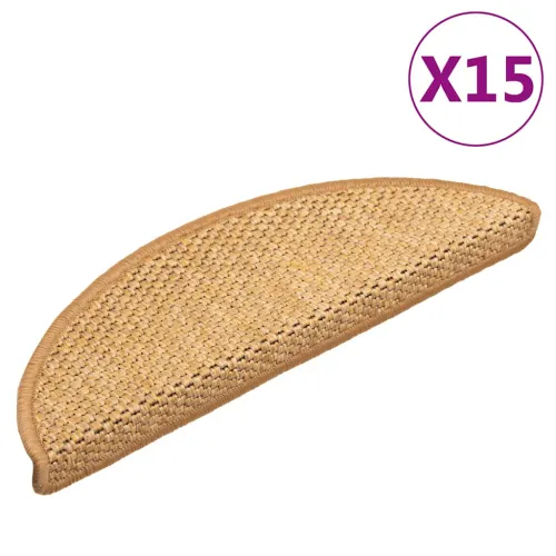 Samoljepljivi otirači za stube 15 kom 56x17x3 cm boja sisala - Sisal 56 x 17 x 3 cm 15 Cijena