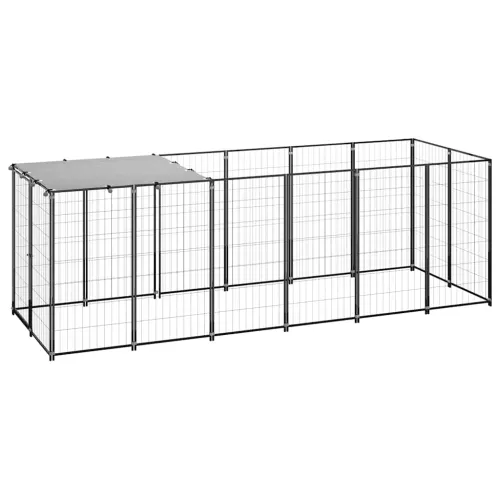 Kavez za pse crni 330 x 110 x 110 cm čelični - Crna 330 x 110 x 110 cm 1 Crna Cijena