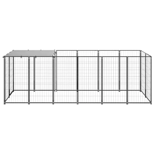 Kavez za pse crni 330 x 110 x 110 cm čelični - Crna 330 x 110 x 110 cm Cijena